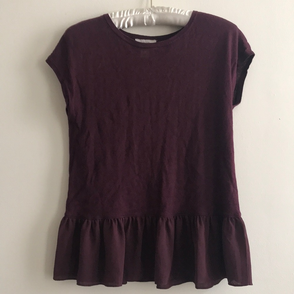 Burgundy Peplum Top